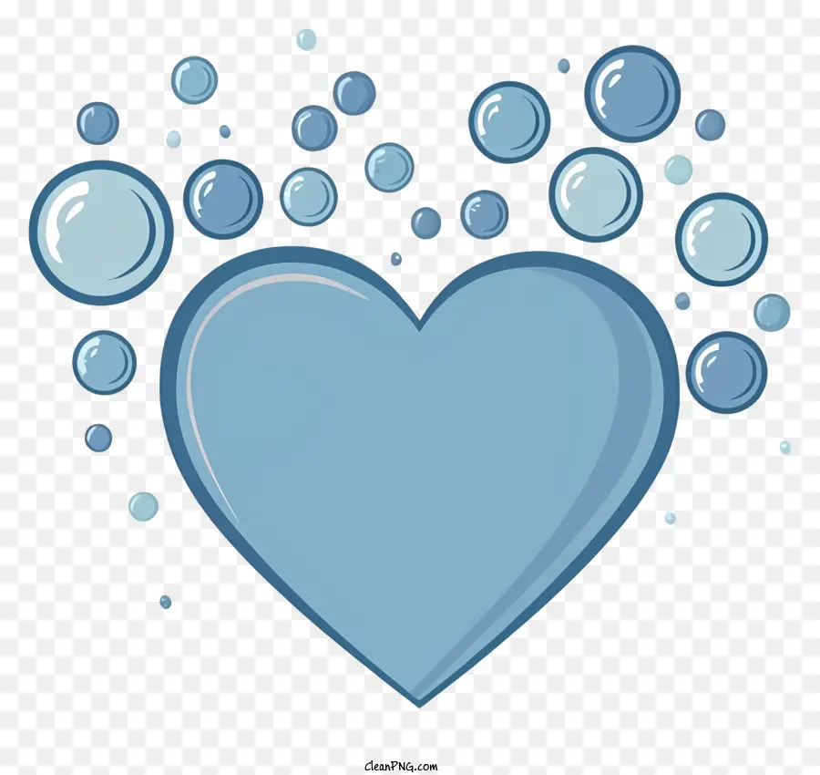 Bolhas Em Forma De Coração，Bolhas Azuis PNG