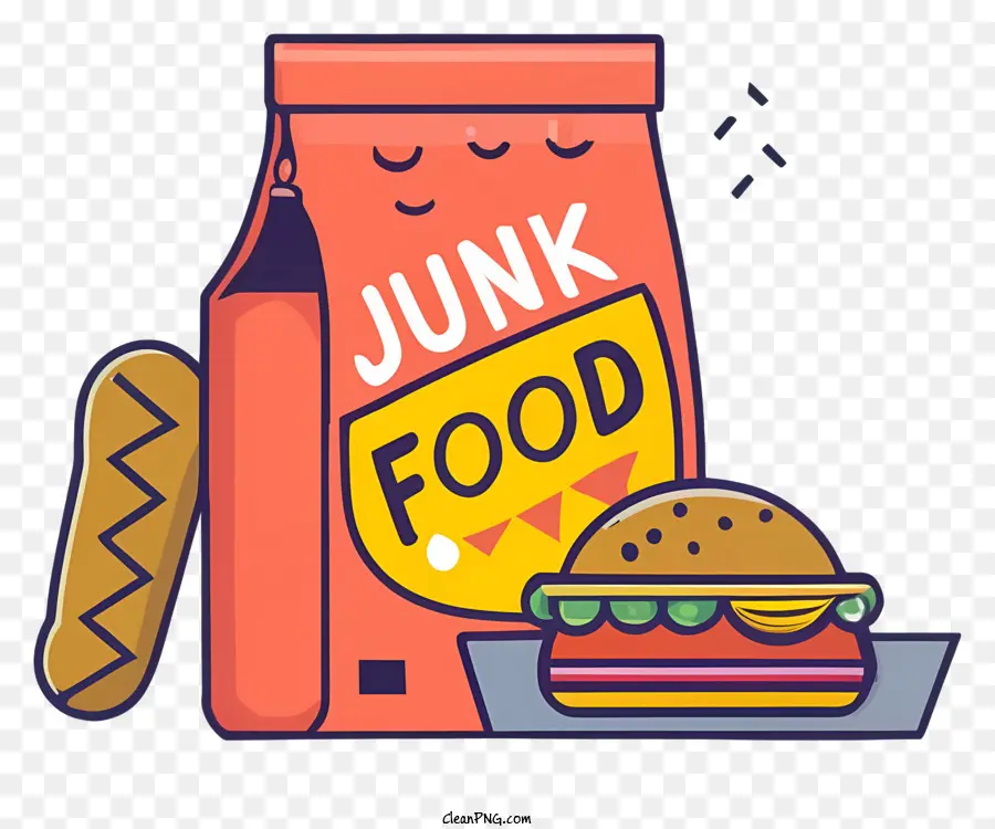 Cartoon，Saco De Junk Food PNG