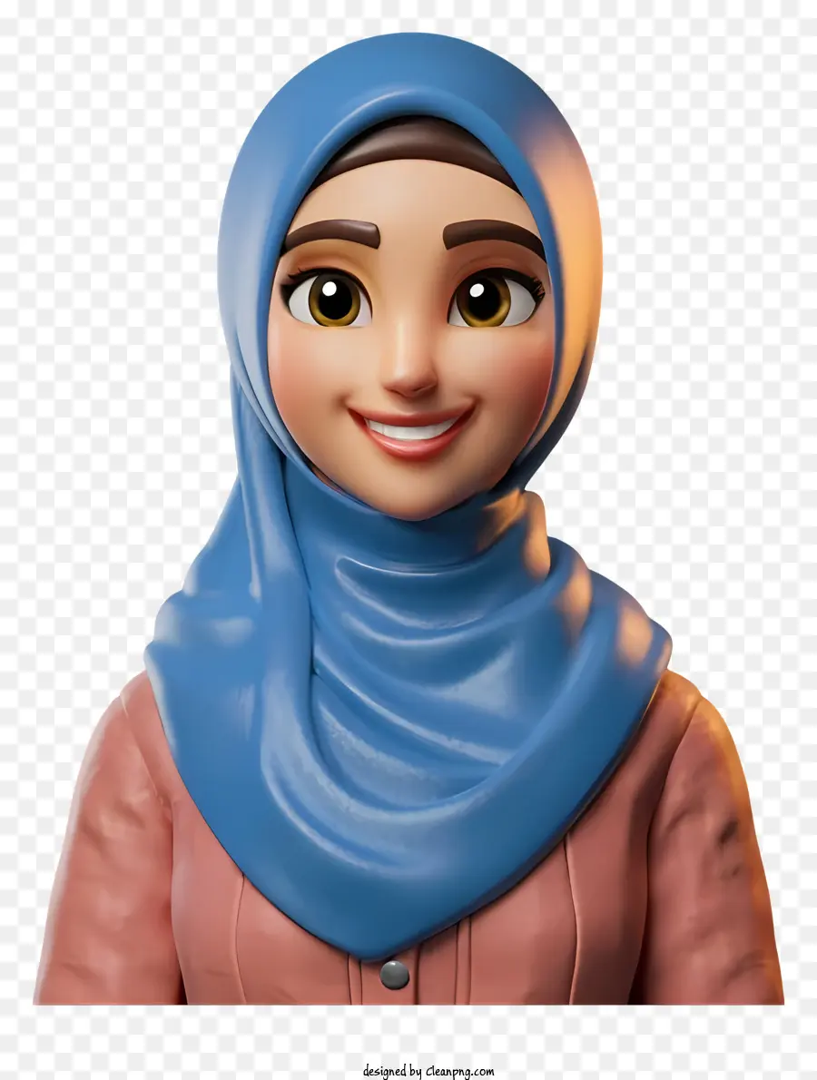 Hijab Azul，Pessoa Sorridente PNG