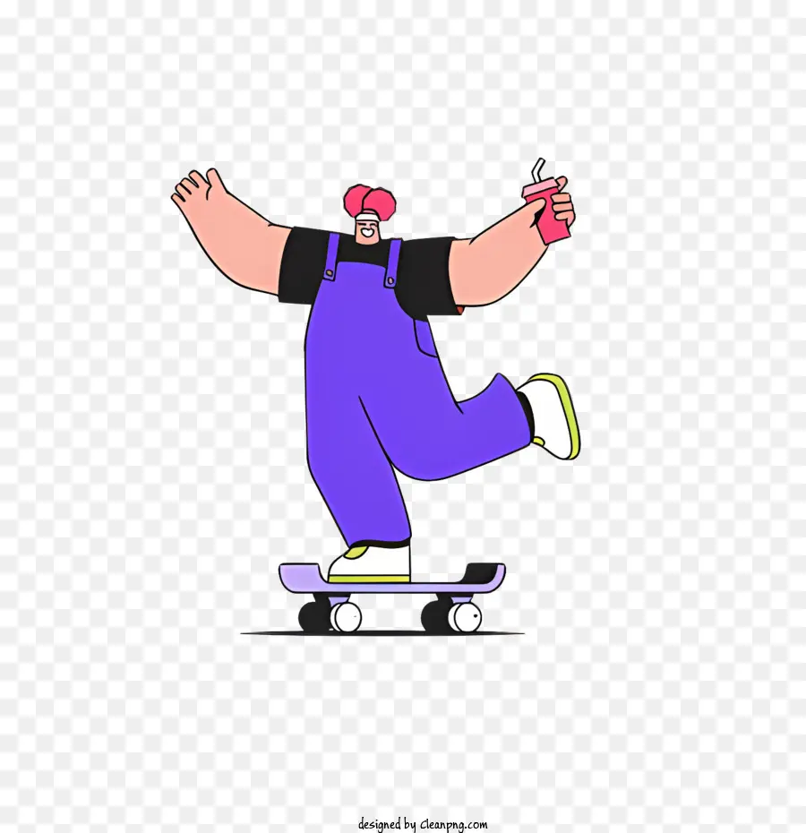 Skateboarding，Pessoa Com Bebida PNG