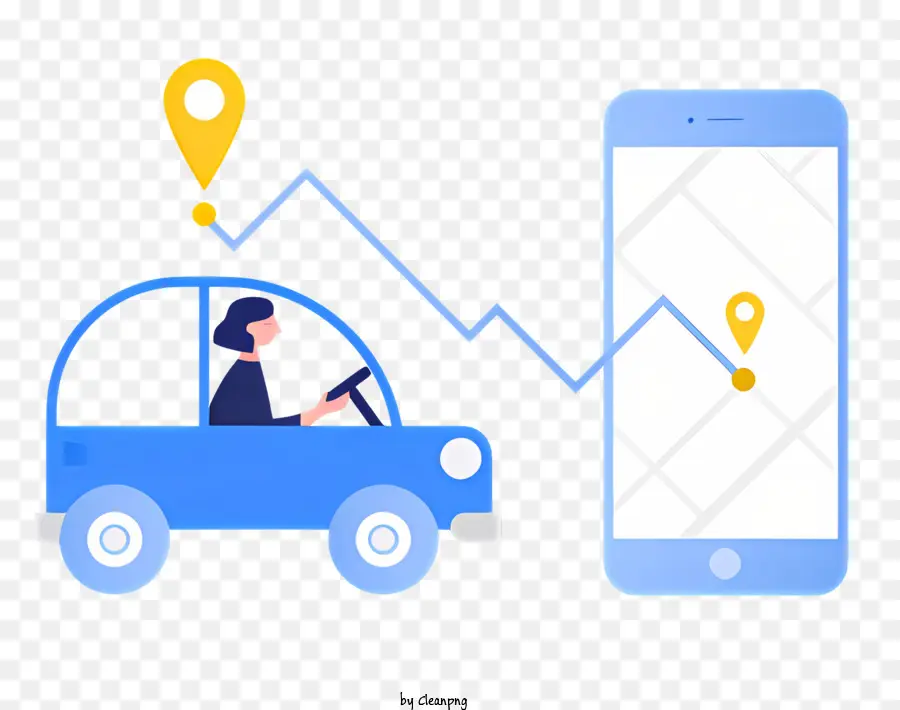 Navegação De Carro，Smartphone Aplicação PNG