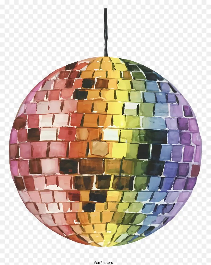 Bola De Discoteca Arco íris，Disco Ball Decoration PNG