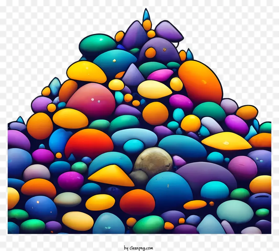 Pebbles Coloridos，Pebbles Facetados PNG