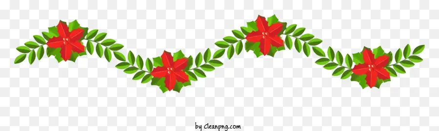 Design Floral，Folhas Vermelhas E Verdes PNG