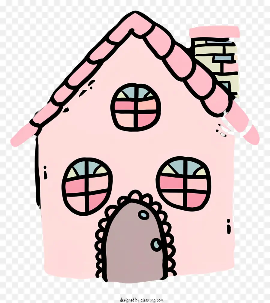 Casa Rosa，Casa Pequena E Fofa De Doodle PNG