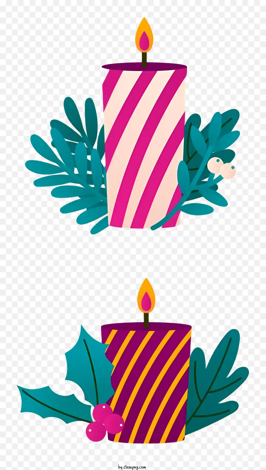 Vela De Natal，Velas Listradas PNG