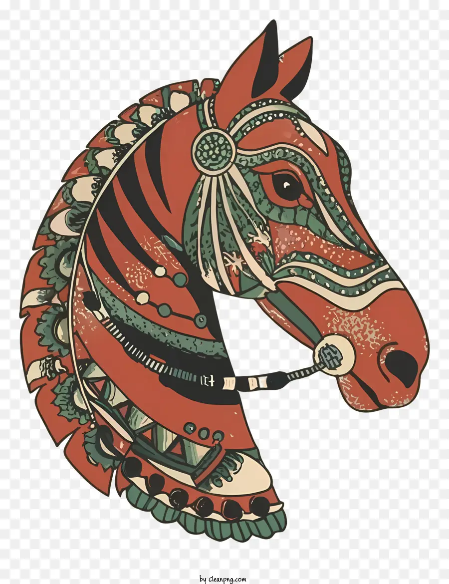 Cavalo，Cabeça De Cavalo Decorativa PNG