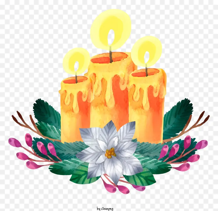 Velas De Guirlanda De Natal，Velas PNG