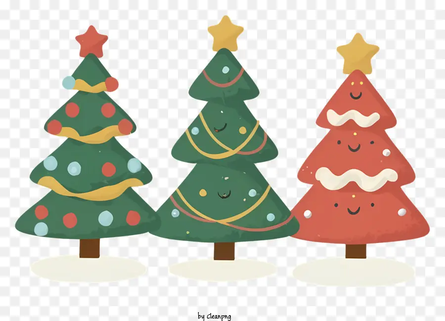 árvores De Natal，Colorido árvores PNG