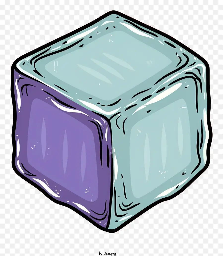 Cubo De Gelo，Gelo Azul E Roxo PNG