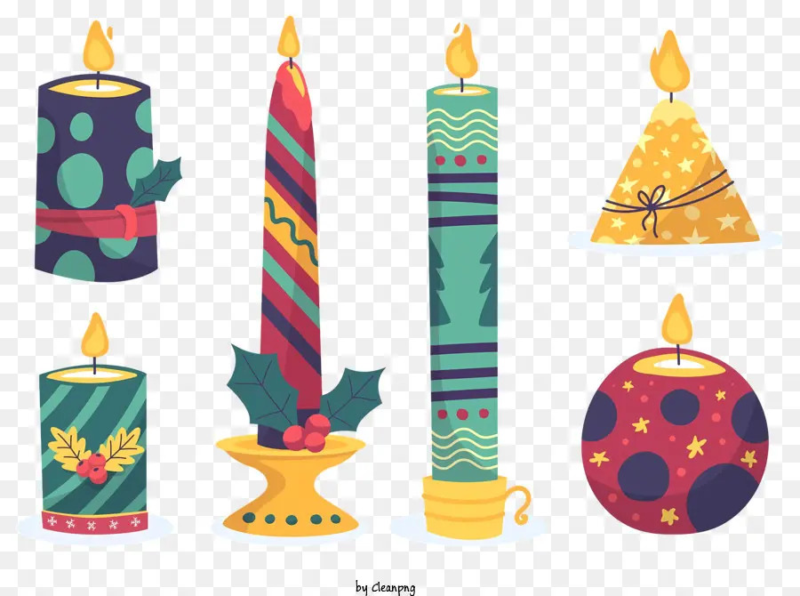 Velas Festivas，Velas Coloridas PNG