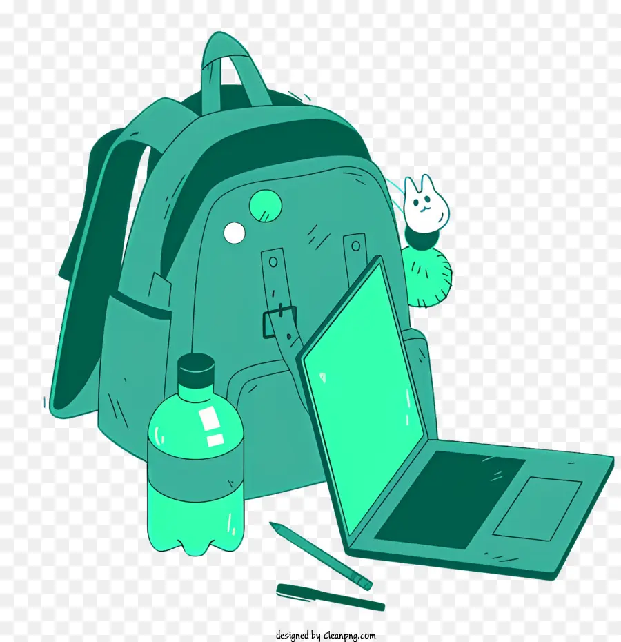 Verde Mochila，Computador Portátil PNG