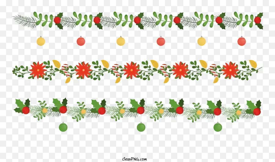 Holly Garland，Decoração De Natal PNG