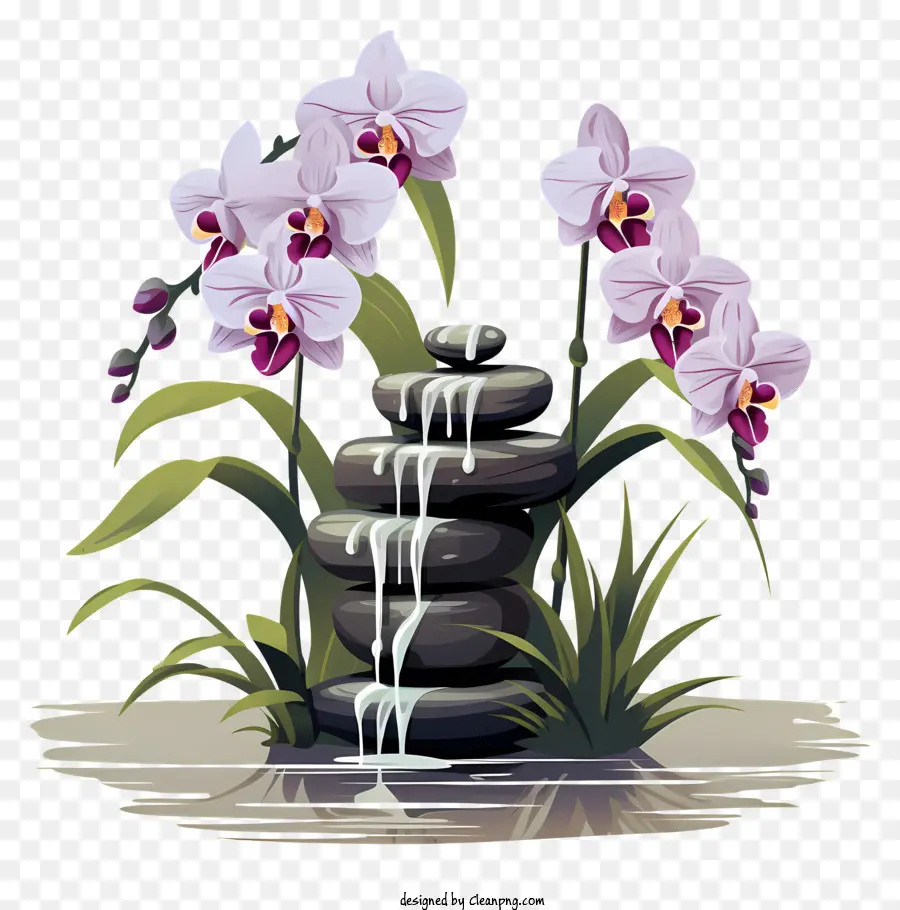 Paisagem，Pedras De Orquídea PNG