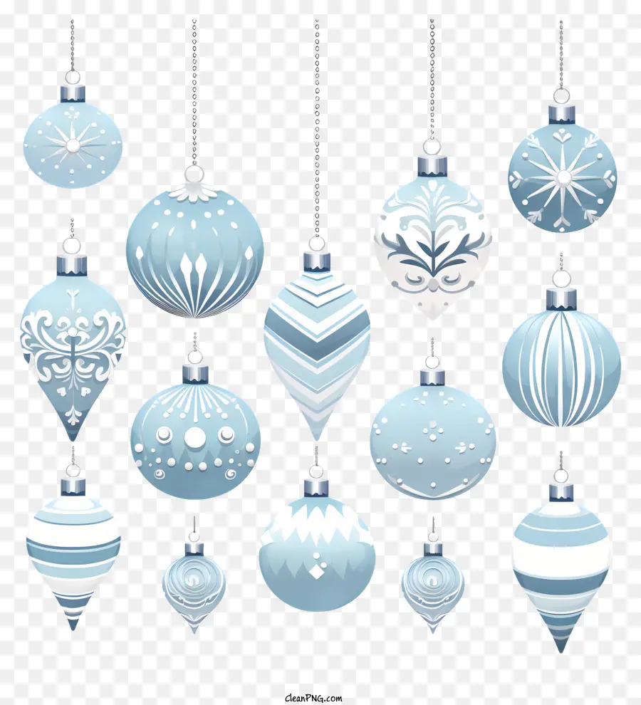 Decorações Ornamentais，Ornamentos Azuis E Brancos PNG