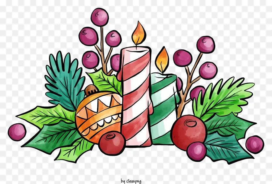 Guirlanda De Natal，Decoração De Velas PNG