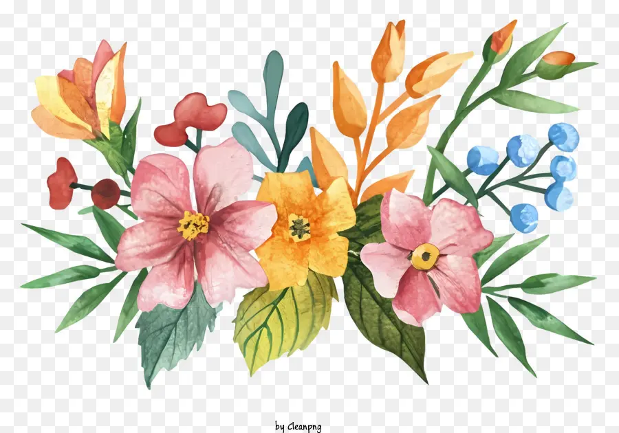 Buquê De Flores，Flores Cor De Rosa PNG