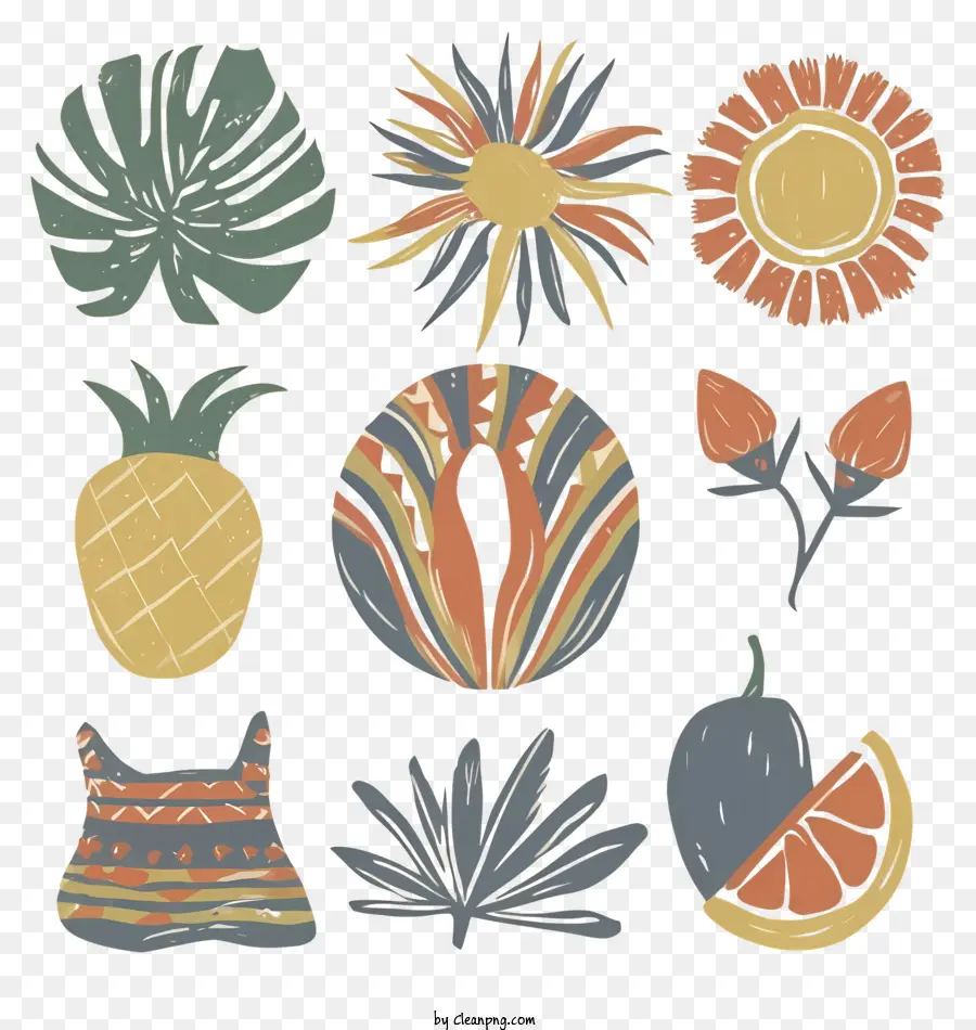 Frutas Tropicais，Elementos De Flora PNG