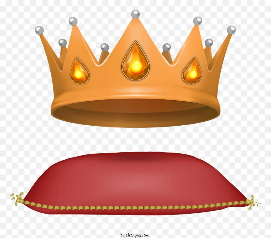 Golden Crown，Vermelho Almofada PNG