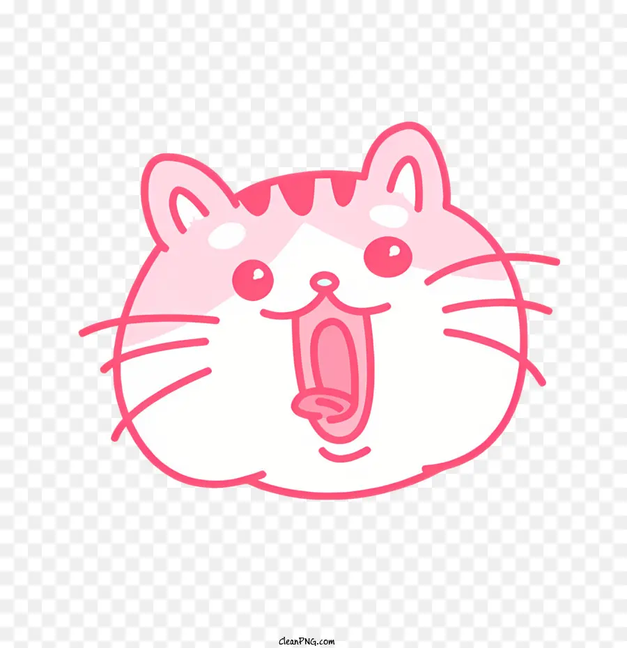 Cor De Rosa Gato，Happy Cat PNG