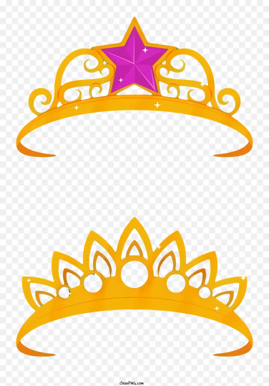 Golden Crown，Crown Star PNG