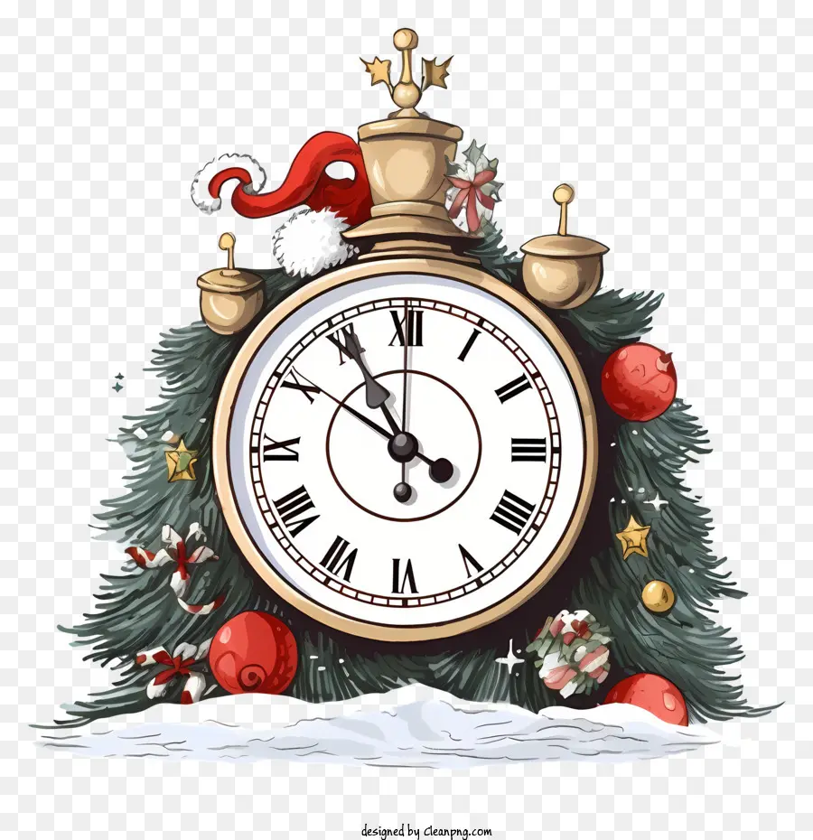 Natal Relógio，Relógio Da árvore De Natal PNG