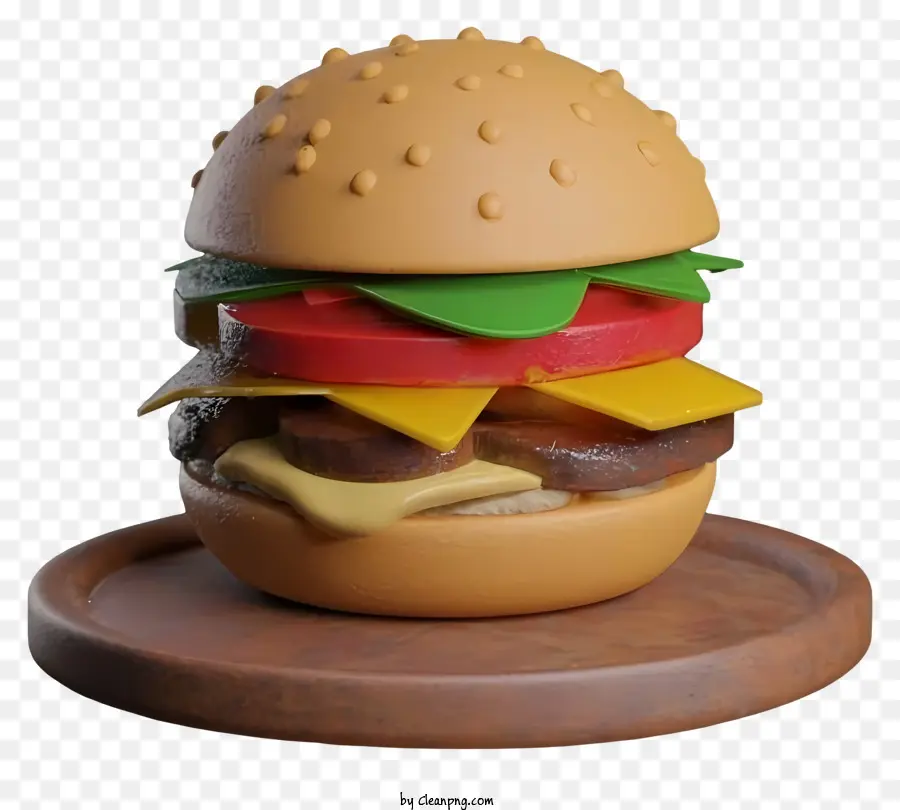 Hamburger，Representação 3d PNG