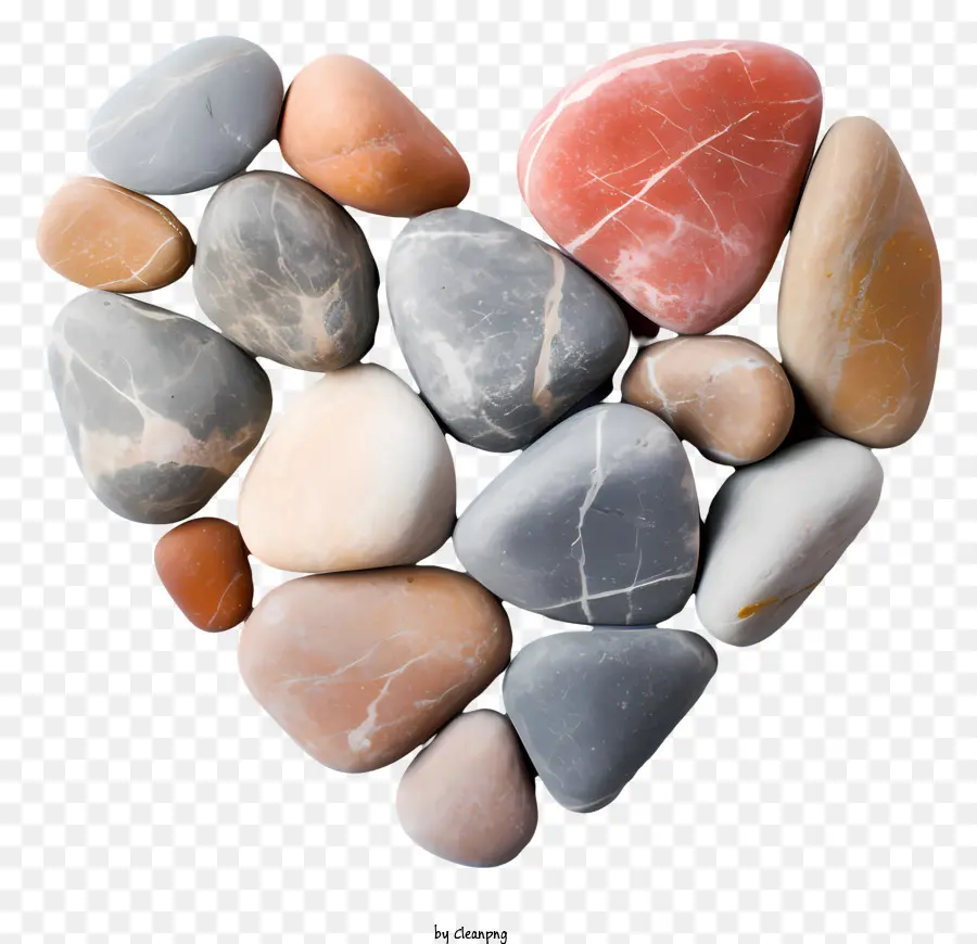 Pedras Em Forma De Coração，Pedras Multicoloridas PNG