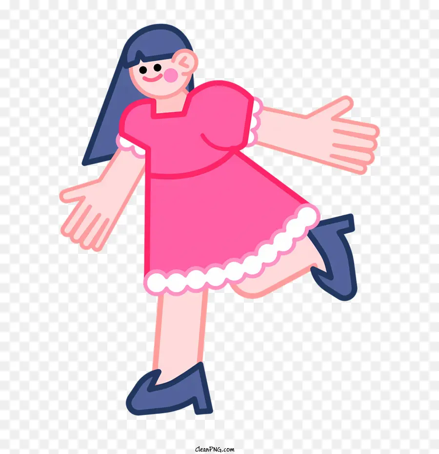 Vestido Rosa，Salto Alto PNG