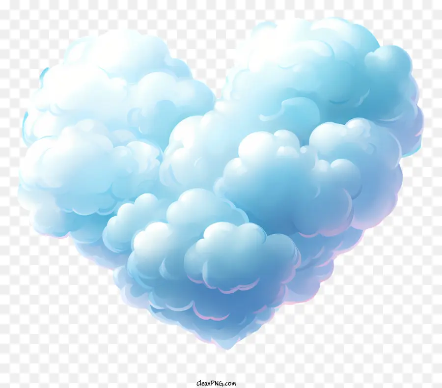 Coração Em Forma De Nuvem，Nuvens Brancas Fofas PNG