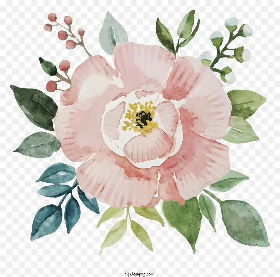 Pintura Em Aquarela，Flor PNG