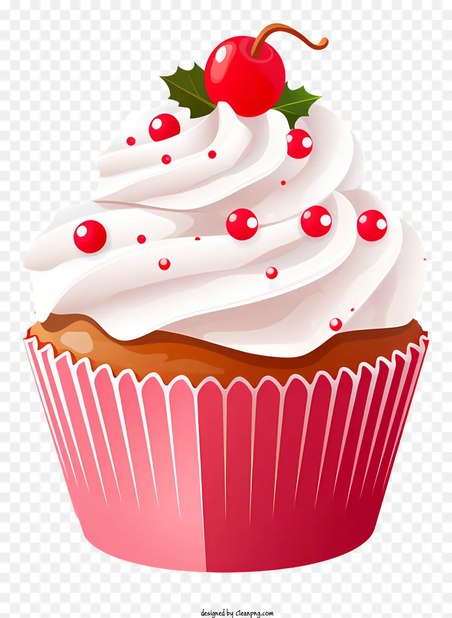 Cupcake，Cupcake Vermelho E Branco PNG