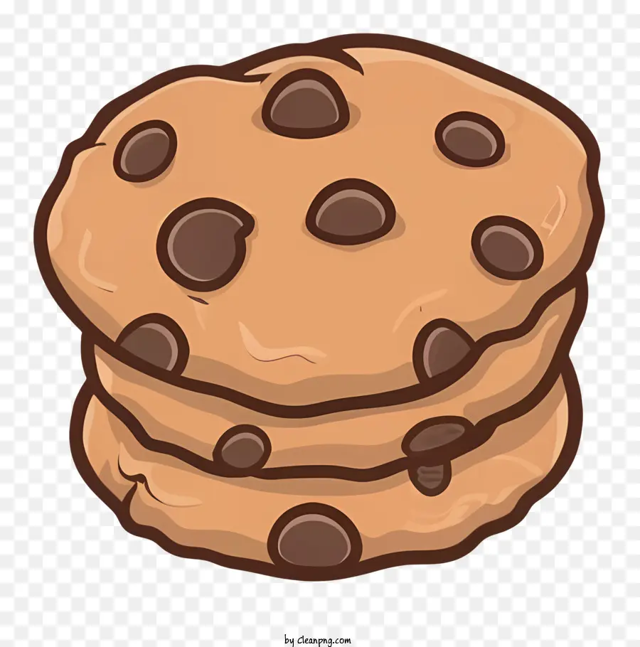 Chocolate Chip Cookies，Cookies De Estilo De Desenho Animado PNG