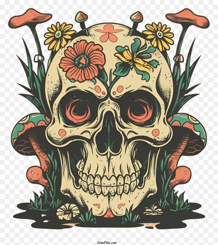 Dia Dos Mortos Crânio，Crânio Floral PNG
