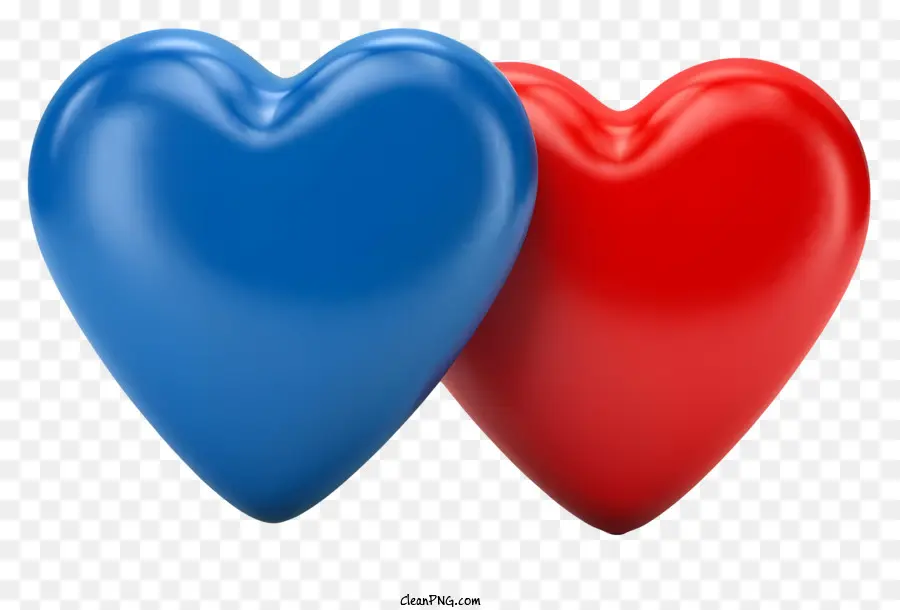 ícone Em Forma De Coração，Coração Azul E Vermelho PNG