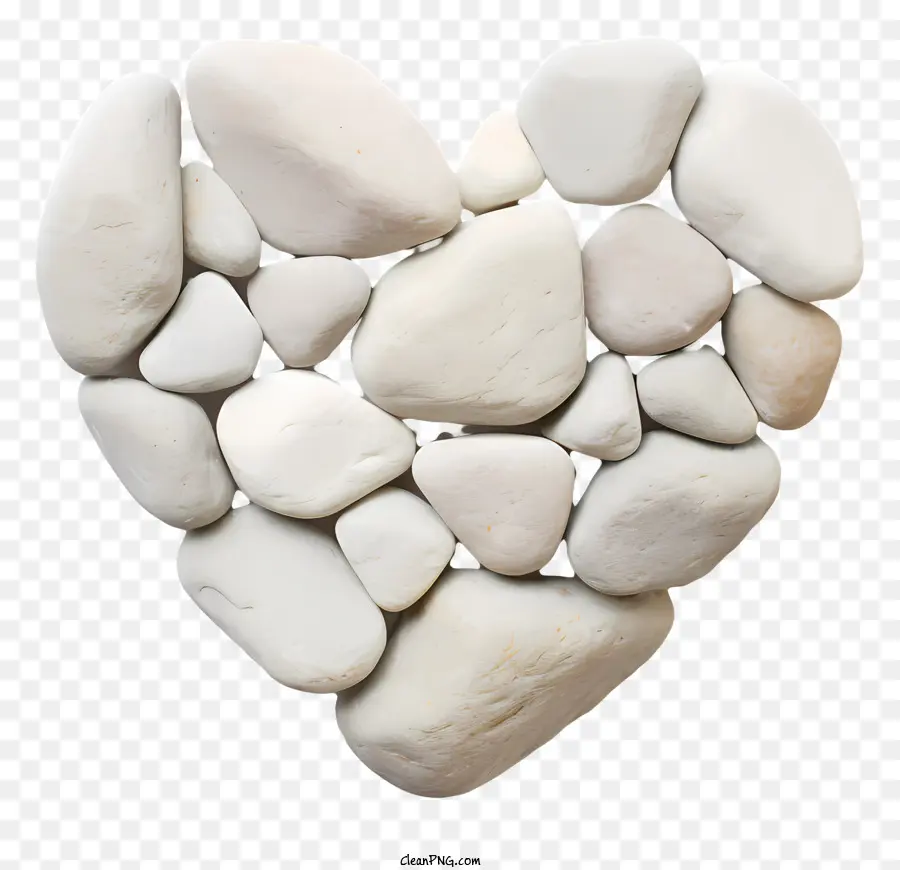 Formação Rochosa Em Forma De Coração，Pebbles Brancos PNG