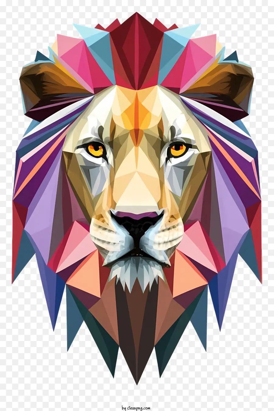Geométricas Leão，Leão Colorido PNG