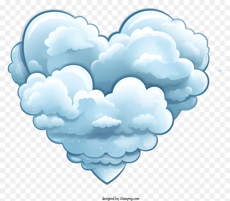 Nuvem De Arte，Coração Do Céu Azul PNG