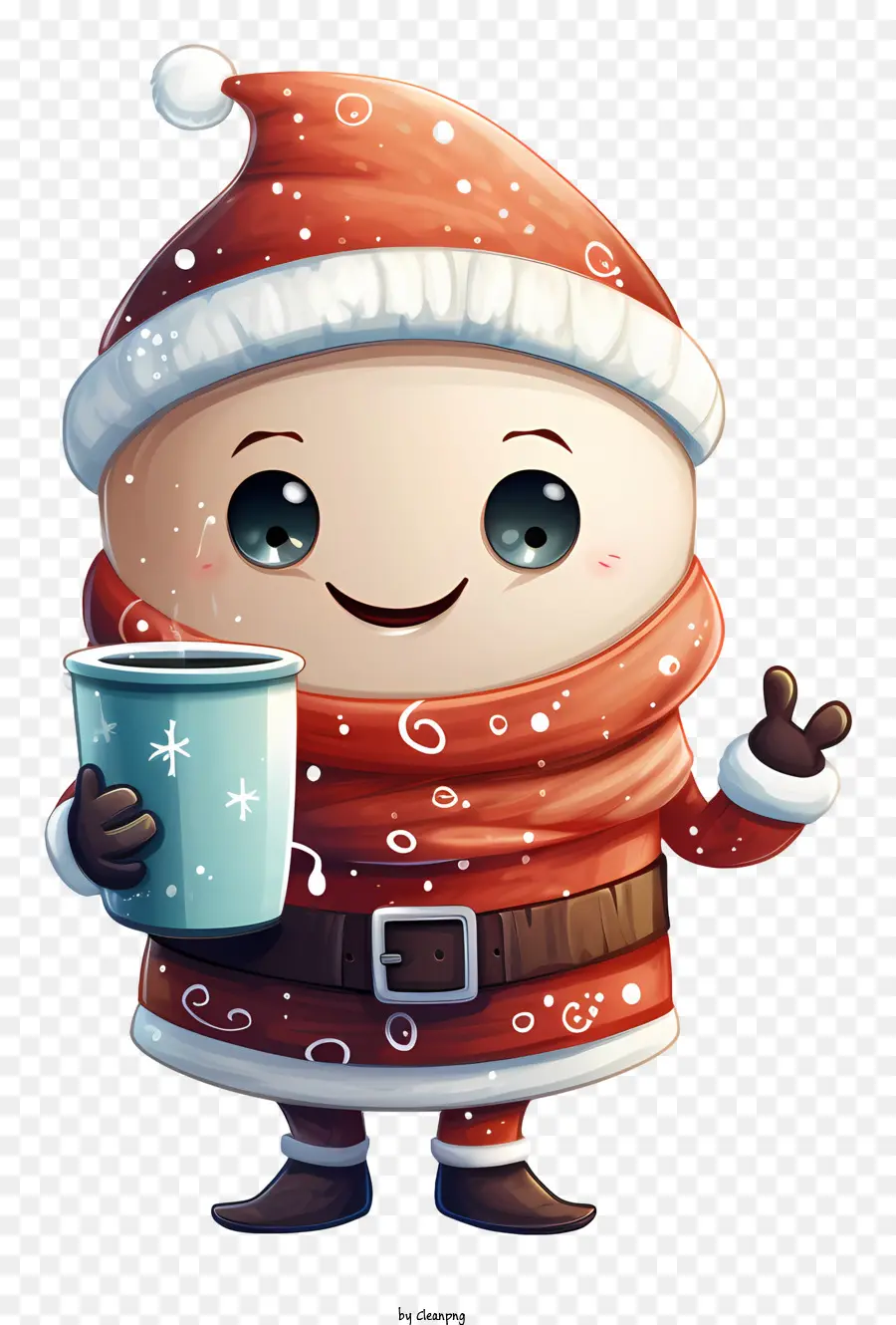 Personagem De Desenho Animado Do Papai Noel，Xícara De Café PNG