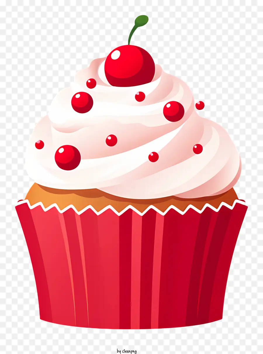 Vermelho Cupcake，Geada Branca PNG