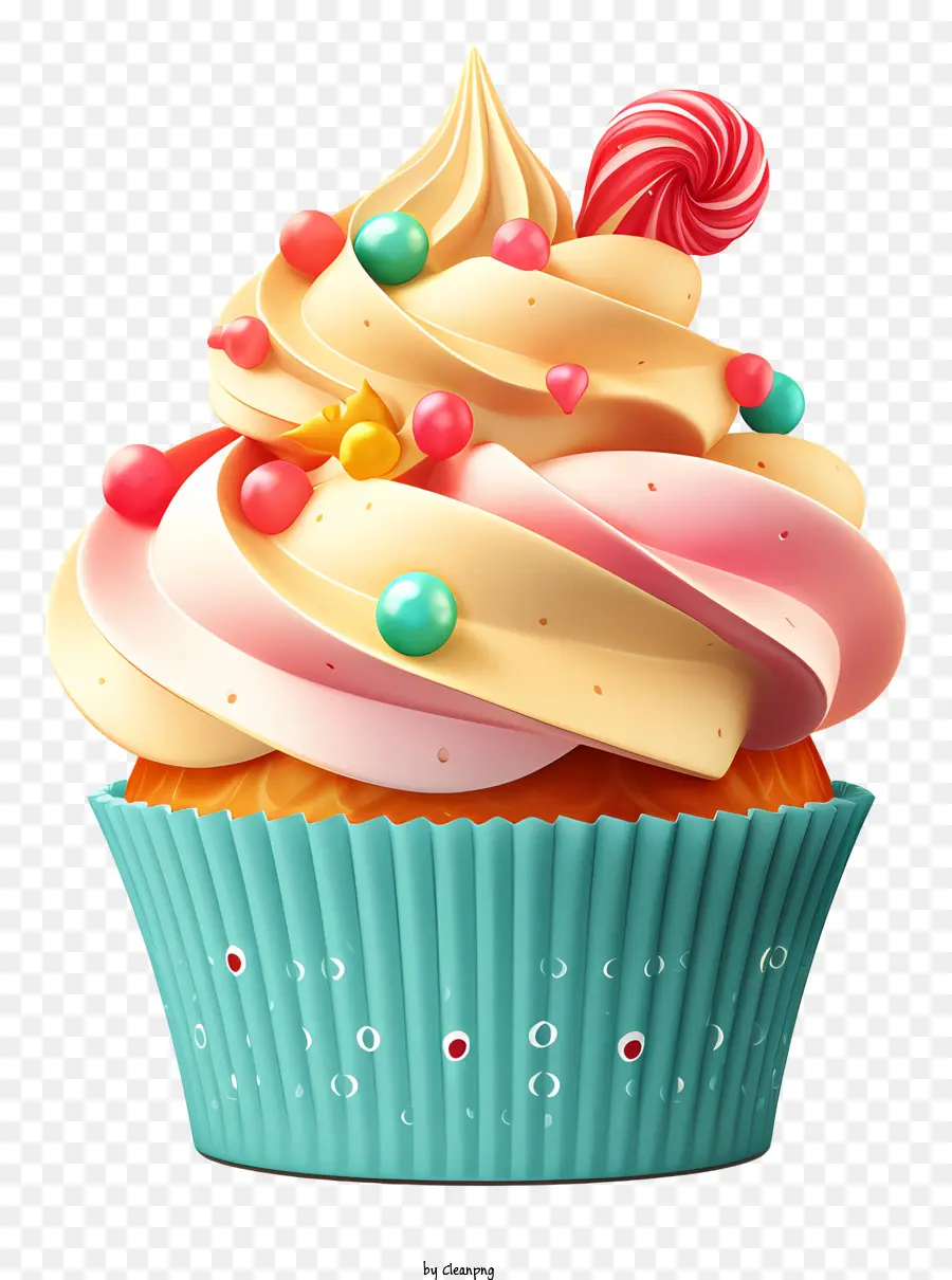 Cupcake，Geada Colorida PNG