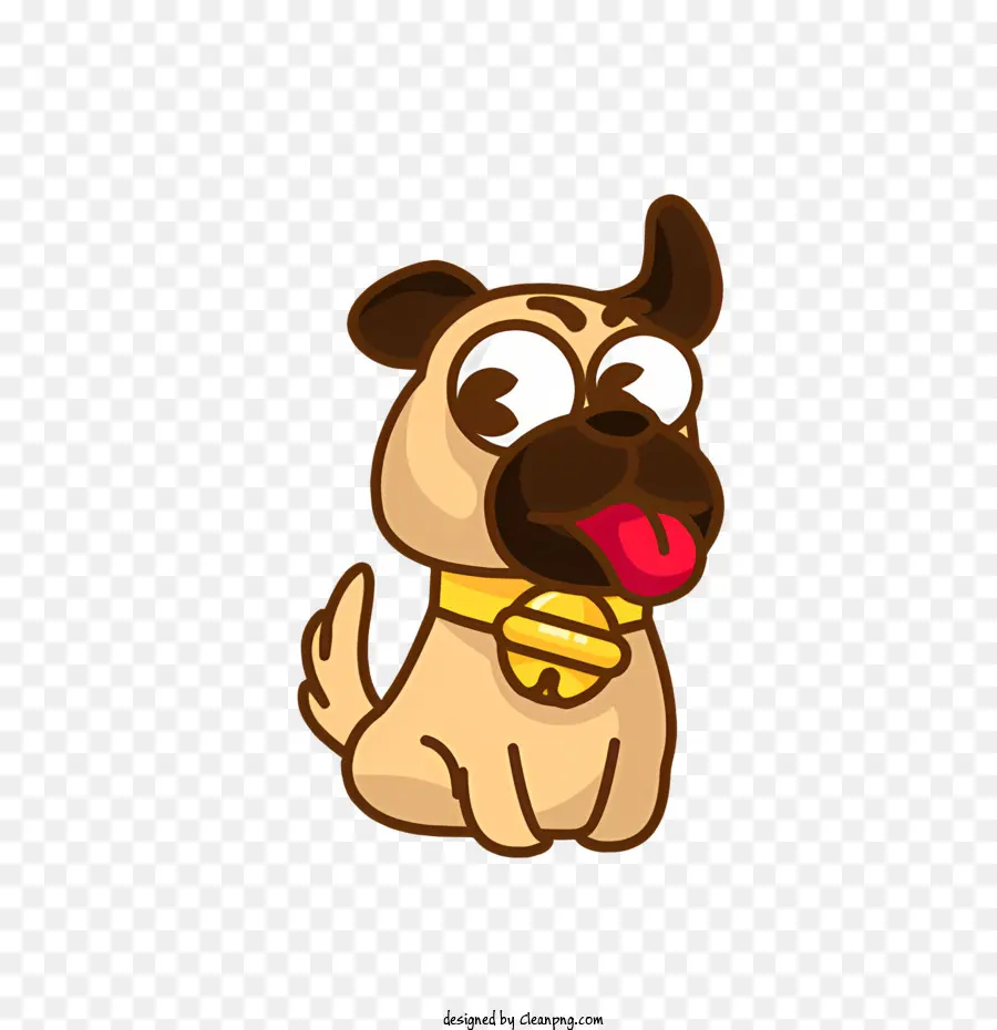 Cartoon Pug Dog，Colar De Ouro PNG
