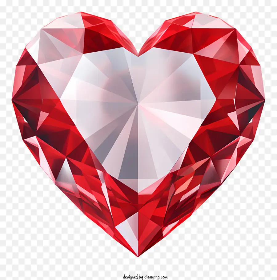Cristal De Coração Vermelho，Símbolo De Amor PNG