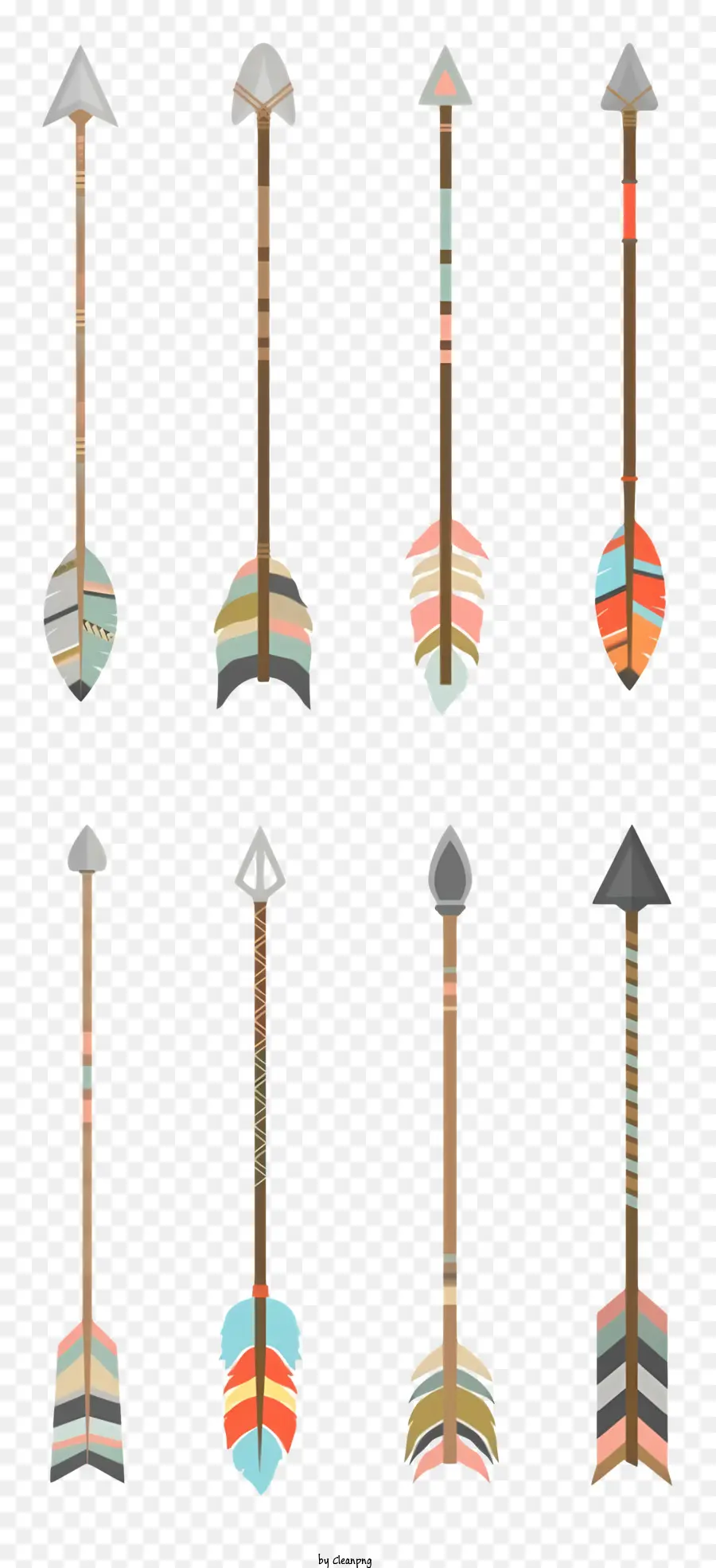 Flechas De Penas，Setas Decorativas PNG