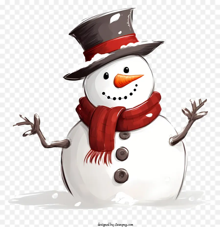 Boneco De Neve，Lenço Vermelho PNG