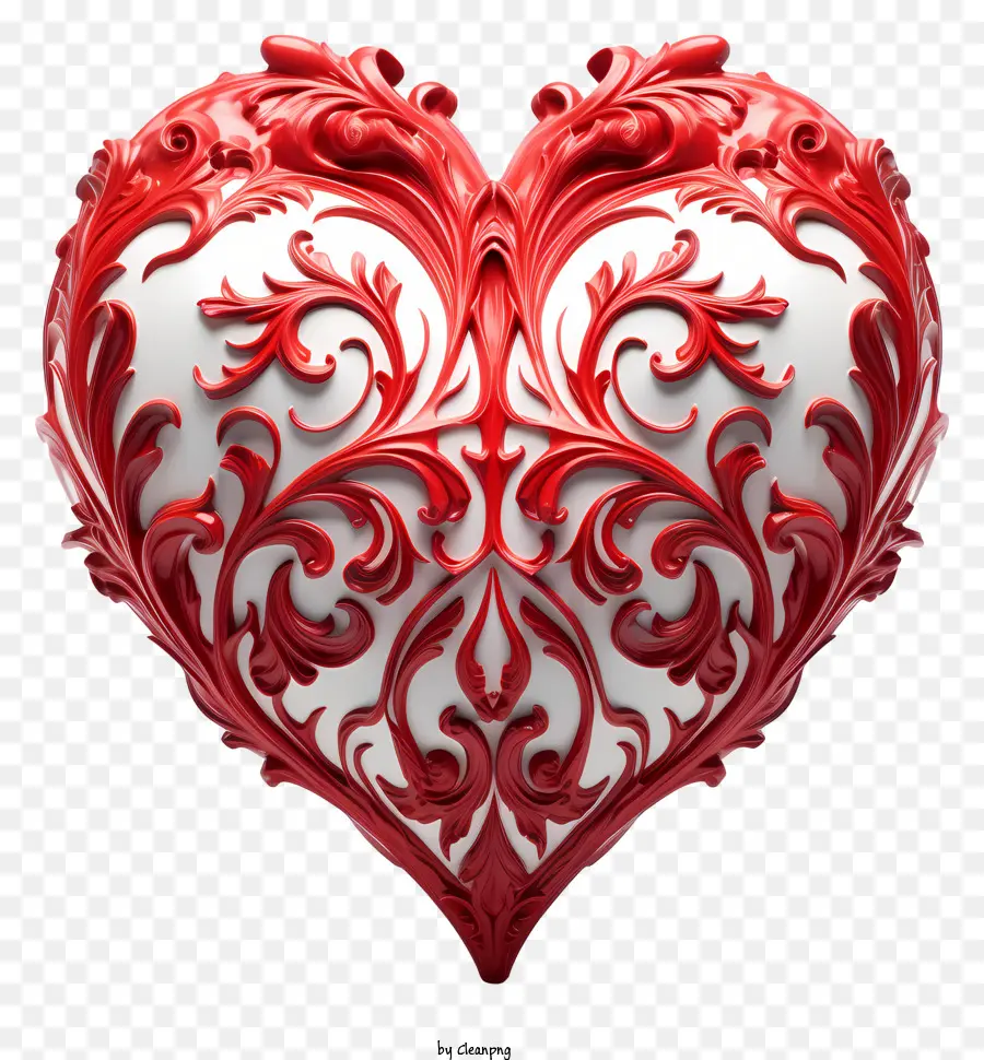 Coração Vermelho，Desenhos Florais PNG