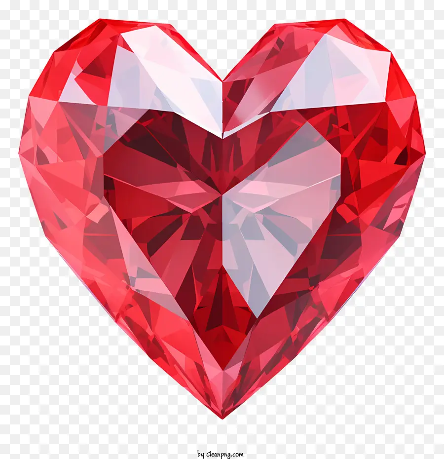 Pedra Preciosa Em Forma De Coração Vermelho，Pedra Preciosa Facetada PNG