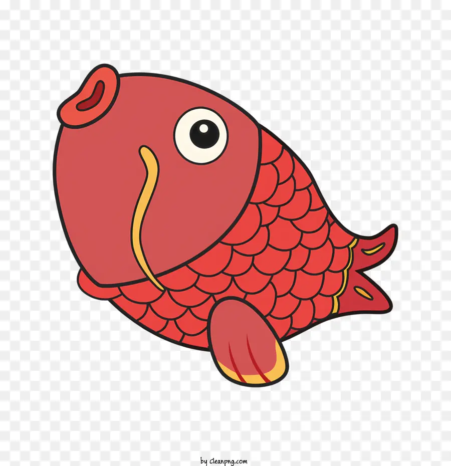 Peixe Vermelho，Boca Aberta PNG