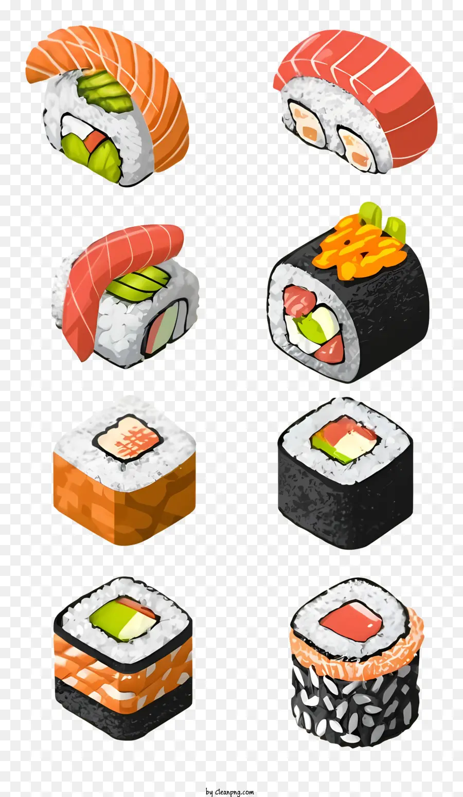 Sushi，Rolos De Sushi PNG