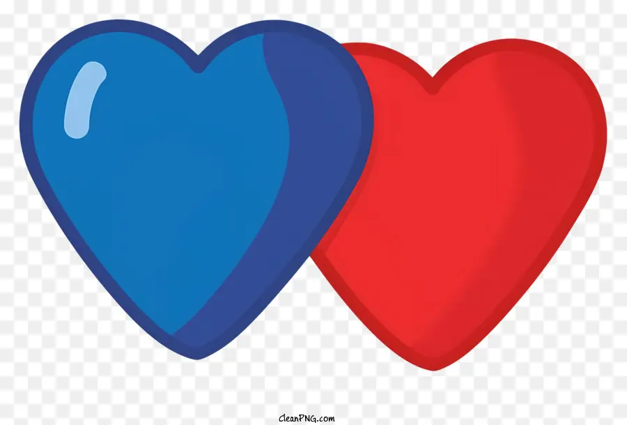 Corações，Corações Vermelhos E Azuis PNG